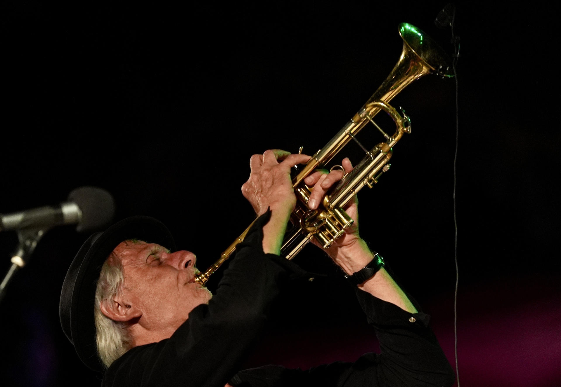 El trompetista francés Erik Truffaz durante su actuación hoy viernes en el Festival Jazz Cádiz. EFE/Román Ríos.
