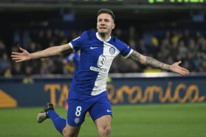 El centrocampista del Atlético de Madrid Saúl Ñíguez -que podría marcharse al Flamengo brasileño- en una imagen de archivo celebrando un gol en el estadio de La Cerámica ante Villarreal. EFE/Andreu Esteban