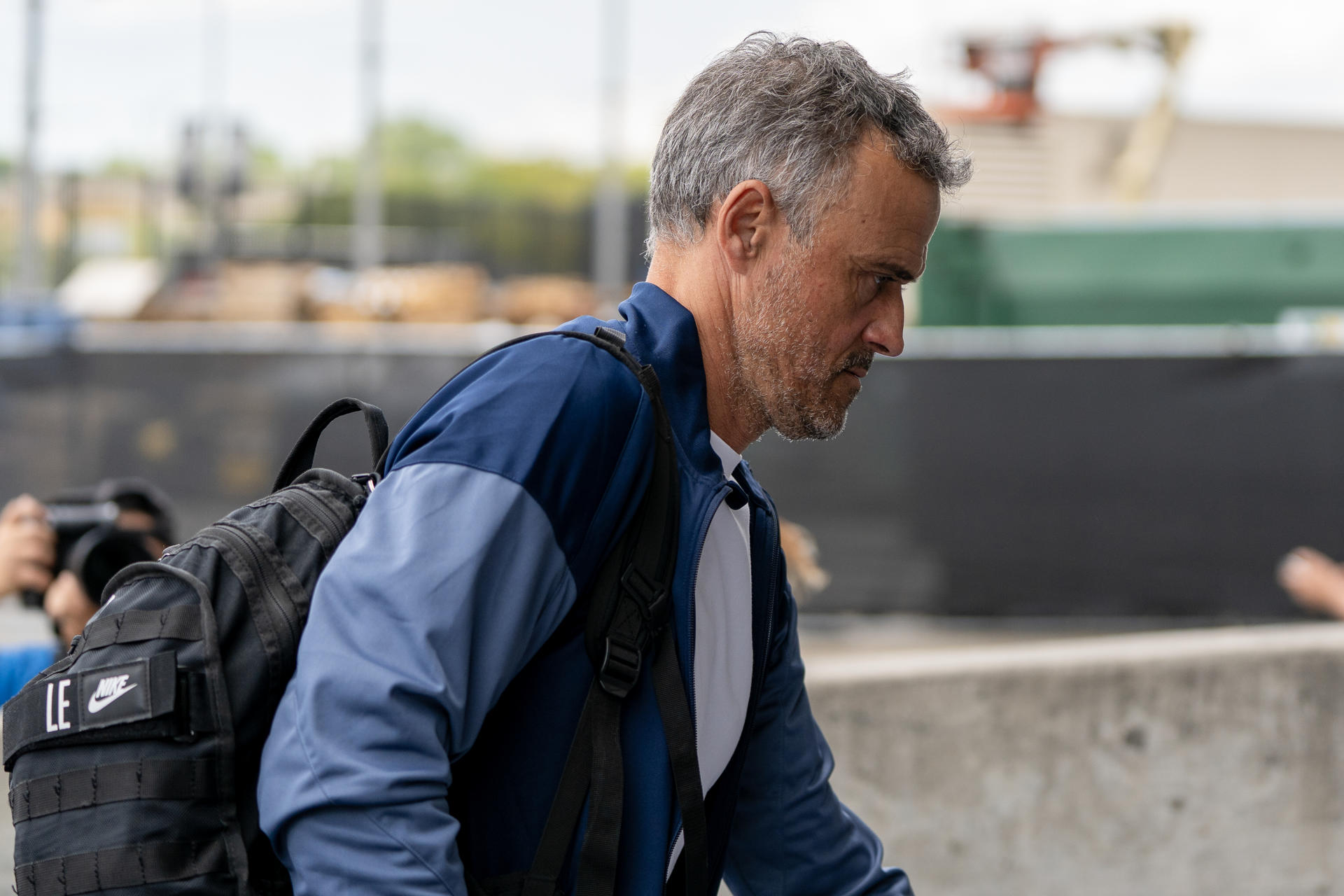 El entrenador de París Saint-Germain, Luis Enrique, a su llegada al estadio MetLife. EFE/Ángel Colmenares