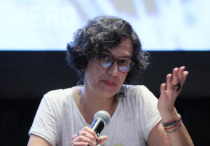 La directora mexicana Berenice Ubeda Alzaga participa durante una rueda de prensa este viernes, en la Cineteca Nacional en Ciudad de México (México). EFE/Mario Guzmán