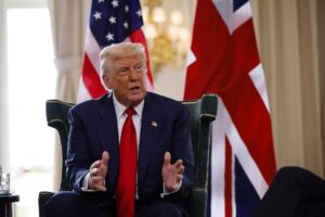 El presidente de EEUU, Donald J. Trump en Turnberry, Escocia, el 28 de julio de 2025. EFE/TOLGA AKMEN / POOL