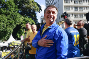 Fotografía de archivo del expresidente de Brasil Jair Bolsonaro en una manifestación, en Sao Paulo (Brasil). EFE/ Sebastiao Moreira