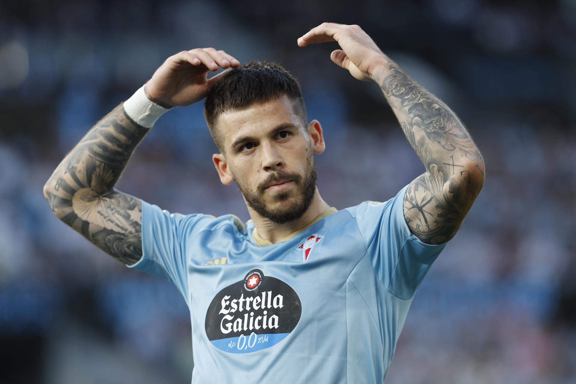 El delantero del Celta Carles Pérez, en el estadio de Balaídos en foto de archivo de Salvador Sas. EFE