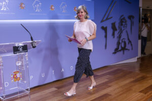 La portavoz de Sumar, Verónica Martínez, en el Congreso. EFE/Chema Moya