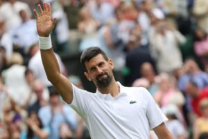 El tenista serbio Novak Djokovic en Wimbledon, Reino Unido. EFE/EPA/NEIL HALL