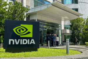 Foto de archivo de junio de 2024 del edificio de la compañía estadounidense Nvidia, una de las líderes en el desarrollo de chips para inteligencia artificial, en Taipéi (Taiwán). EFE/ Javier Castro Bugarín