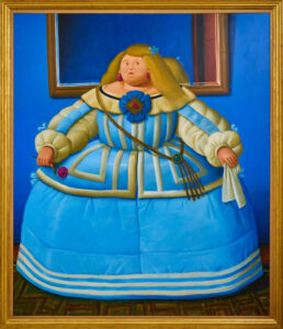 Vista de la obra 'Después de Velázquez' (2005), del artista colombiano, Fernando Botero, que forma parte de la muestra que el Museo de Guangdong, en la ciudad suroriental china de Cantón, inaugura este jueves, una exposición dedicada al artista colombiano Fernando Botero, cuya obra regresa a China por primera vez desde 2016, en el marco de una gira asiática que también incluirá paradas en Singapur y Corea del Sur. EFE/ Fundación Botero/SOLO USO EDITORIAL/SOLO DISPONIBLE PARA ILUSTRAR LA NOTICIA QUE ACOMPAÑA (CRÉDITO OBLIGATORIO)