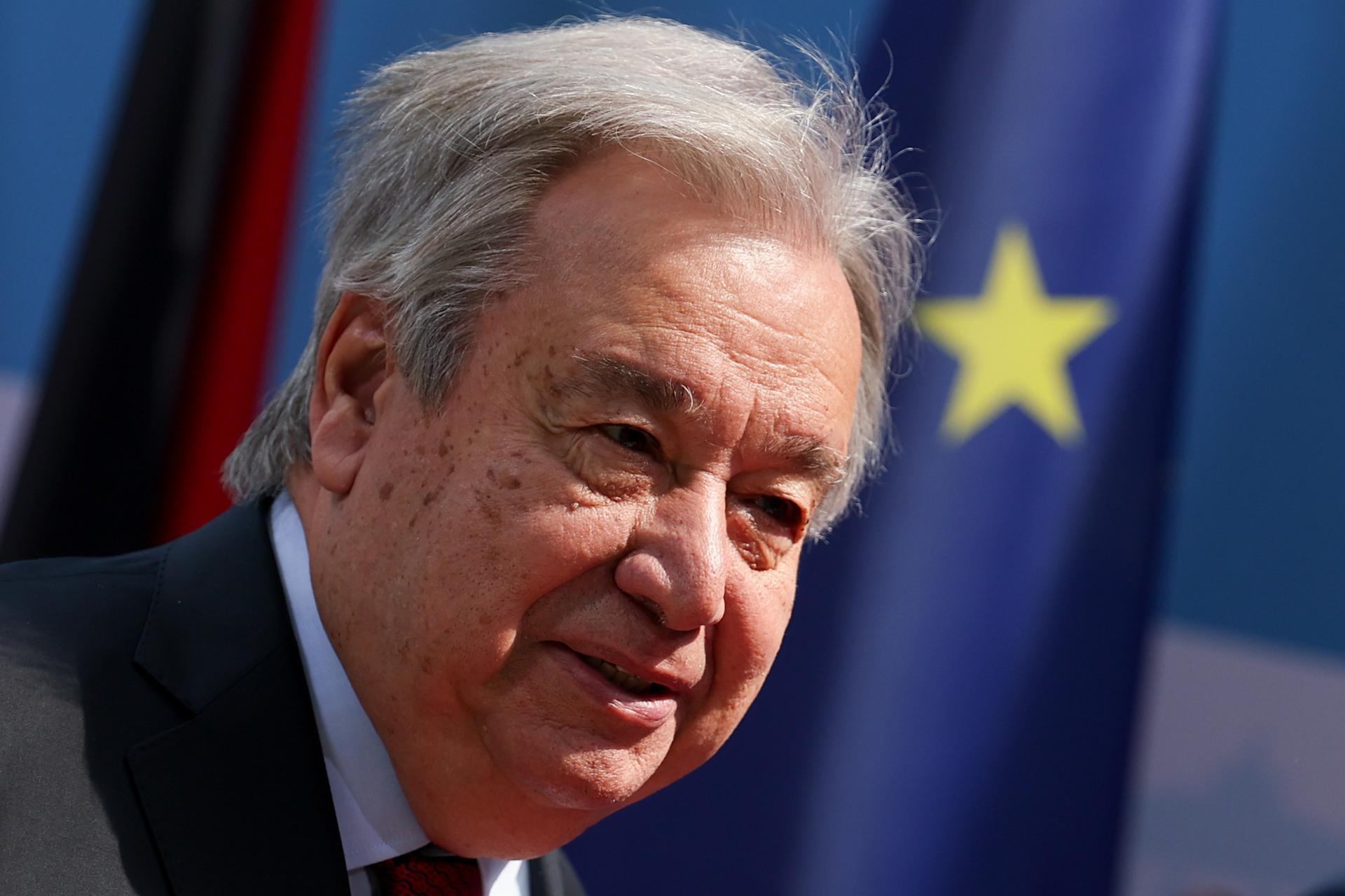 Fotografía de archivo del 13 de mayo de 2025 del secretario general de la ONU, António Guterres, en Berlin (Alemania). EFE/ Filip Singer