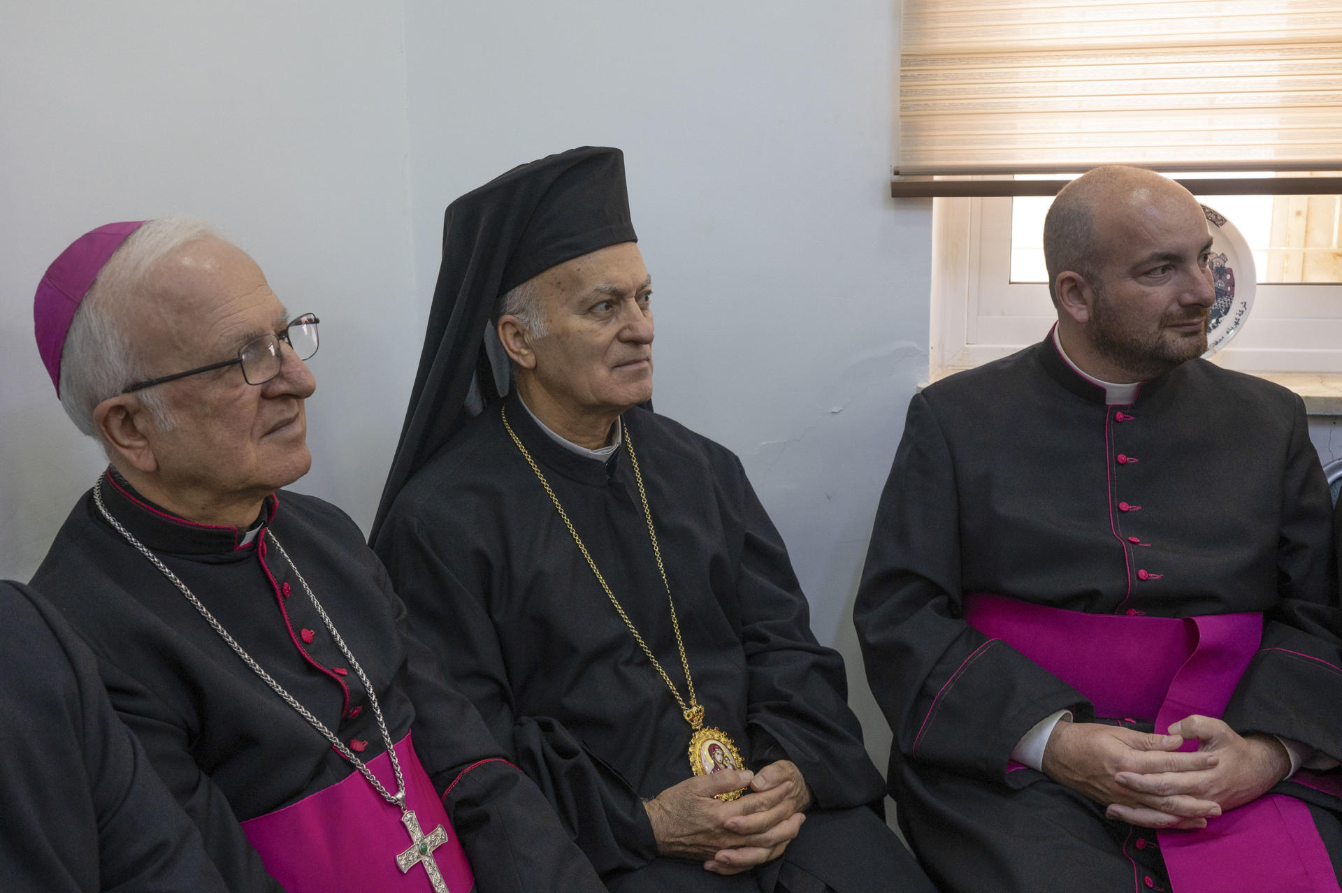 El Consejo de Patriarcas de las Iglesias de Jerusalén, compuesto por los líderes de las distintas ramas del cristianismo en la Tierra Santa, pidieron a la comunidad internacional, particularmente a la cristiana, que actúe contra la violencia de los colonos israelíes contra la ciudad cisjordana de Taybeh, la última totalmente cristiana en territorio palestino. EFE/ Magda Gibelli