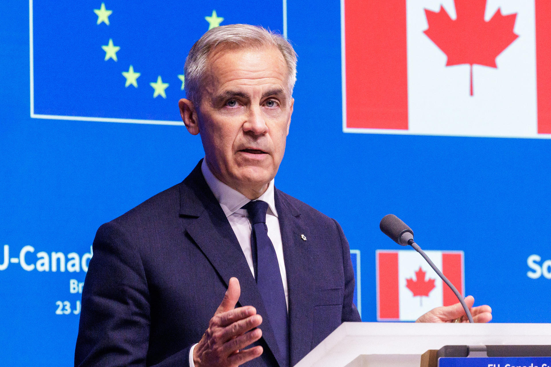 Fotografía de archivo del primer ministro de Canadá, Mark Carney.EFE/ Olivier Matthys