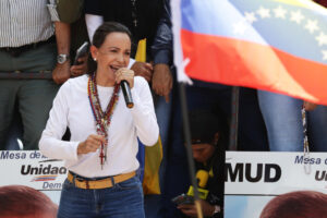 Fotografía de archivo de la líder opositora de Venezuela, María Corina Machado. EFE/ Ronald Peña R.