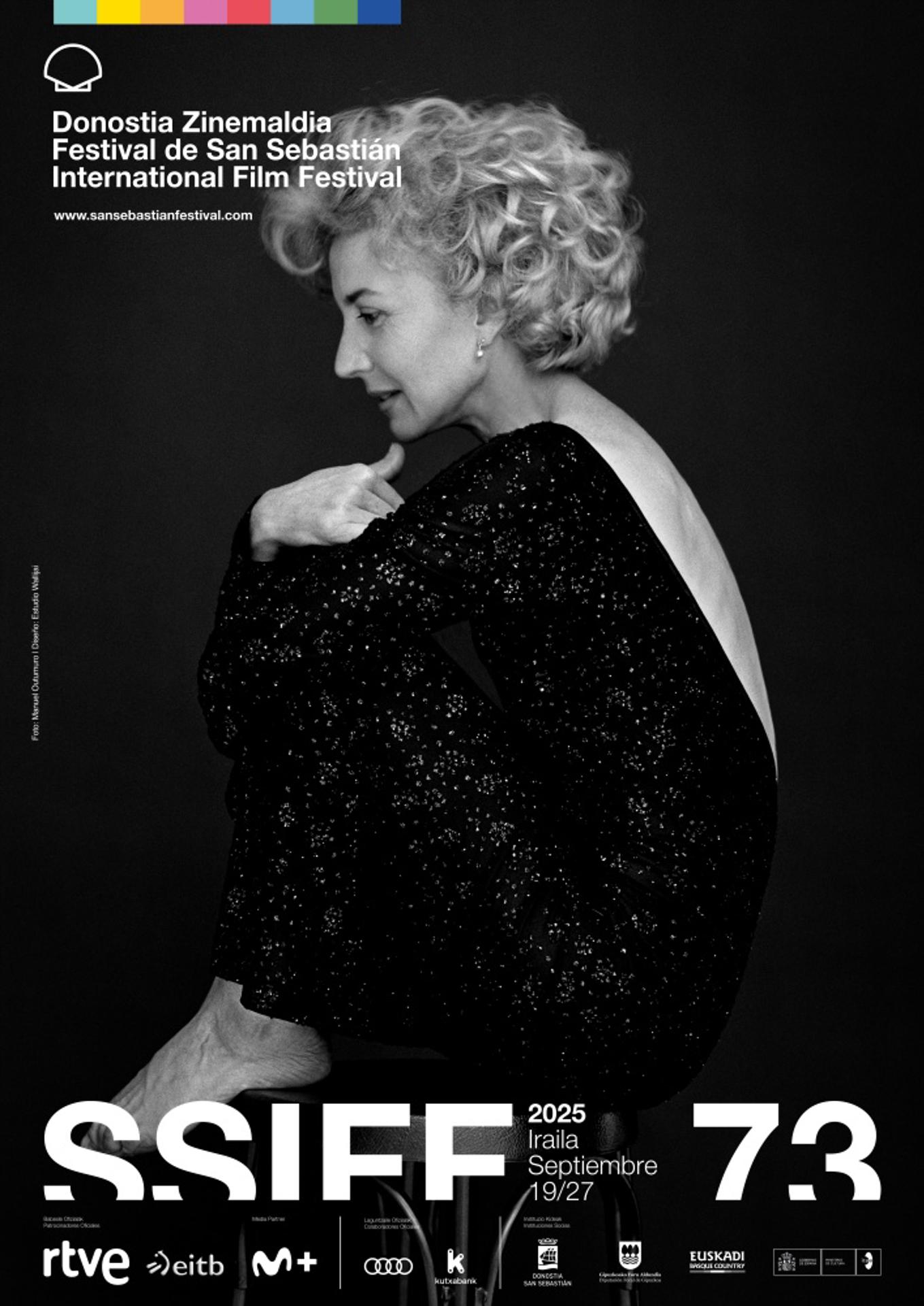El Festival de Cine de San Sebastián presenta este miércoles los carteles de las diferentes secciones de su 73 edición, entre ellos el oficial, protagonizado este año por la actriz Marisa Paredes. EFE/EFE.