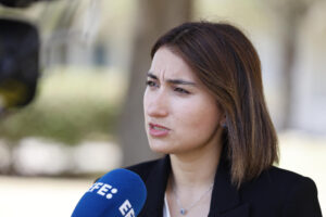 La canciller saliente de Colombia, Laura Sarabia, fue captada el pasado 26 de junio al concederle una entrevista a EFE, durante la Asamblea 55 de la OEA, en Saint John’s (Antigua y Barbuda). EFE/Bienvenido Velasco