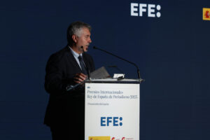 Fotografía del presidente de la Agencia FE, Miguel Ángel Oliver. EFE/ Juanjo Martín