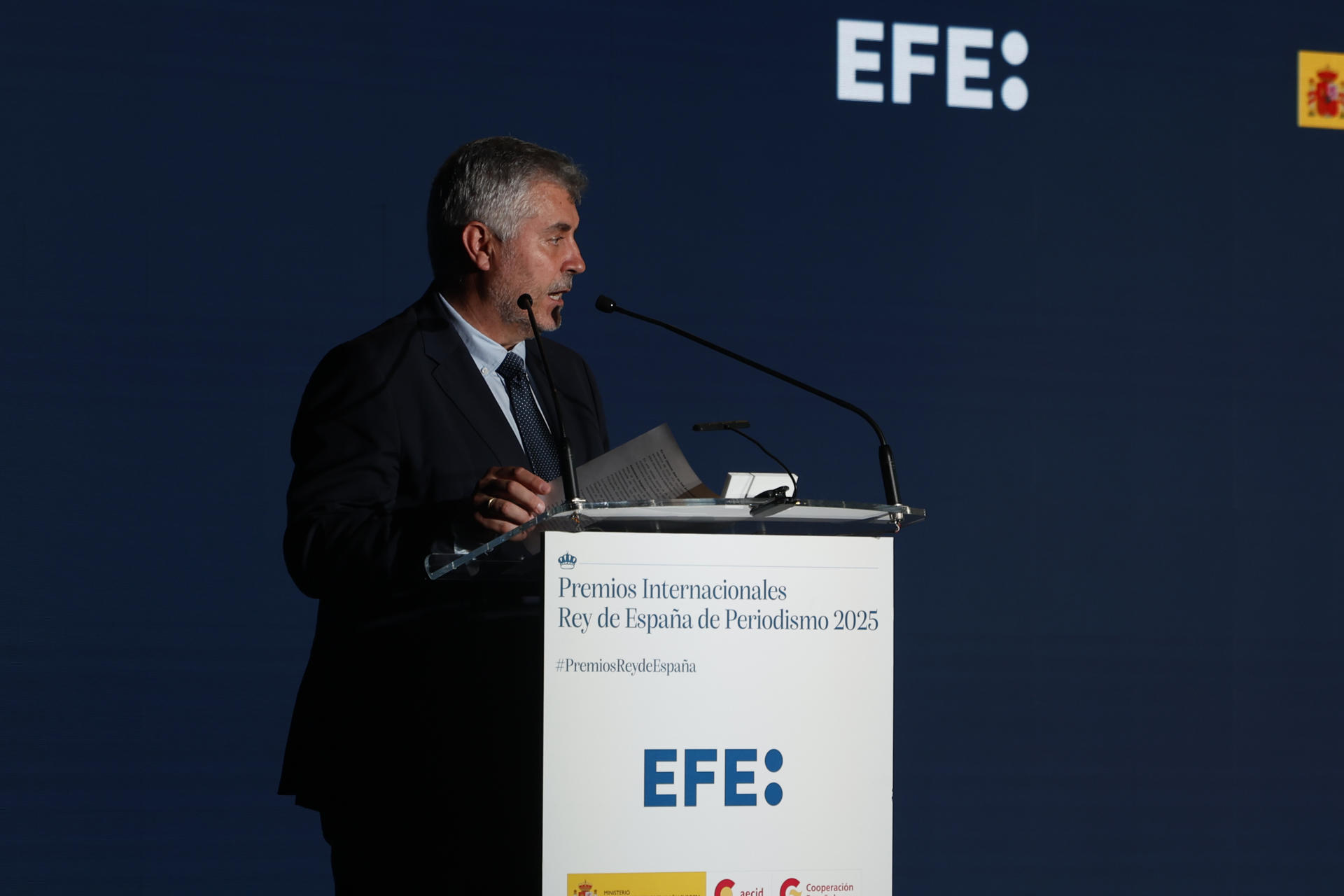 Fotografía del presidente de la Agencia FE, Miguel Ángel Oliver. EFE/ Juanjo Martín