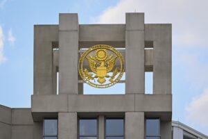 Se muestra el exterior del Tribunal de Distrito de los Estados Unidos para el Distrito Medio de Tennessee durante una audiencia para revisar las condiciones de liberación de Kilmar Armando Abrego García en Nashville, Tennessee, EE. UU., el 25 de junio de 2025. EFE/EPA/JOHN AMIS