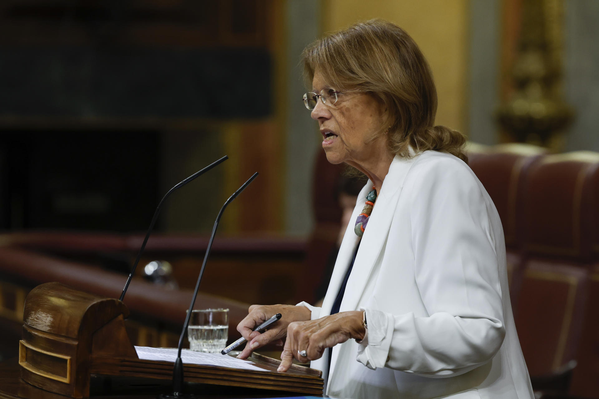 La diputada del Partido Popular Maria Elvira Rodríguez interviene en el pleno celebrado del Congreso en septiembre de 2022. EFE/ J.J. Guillen