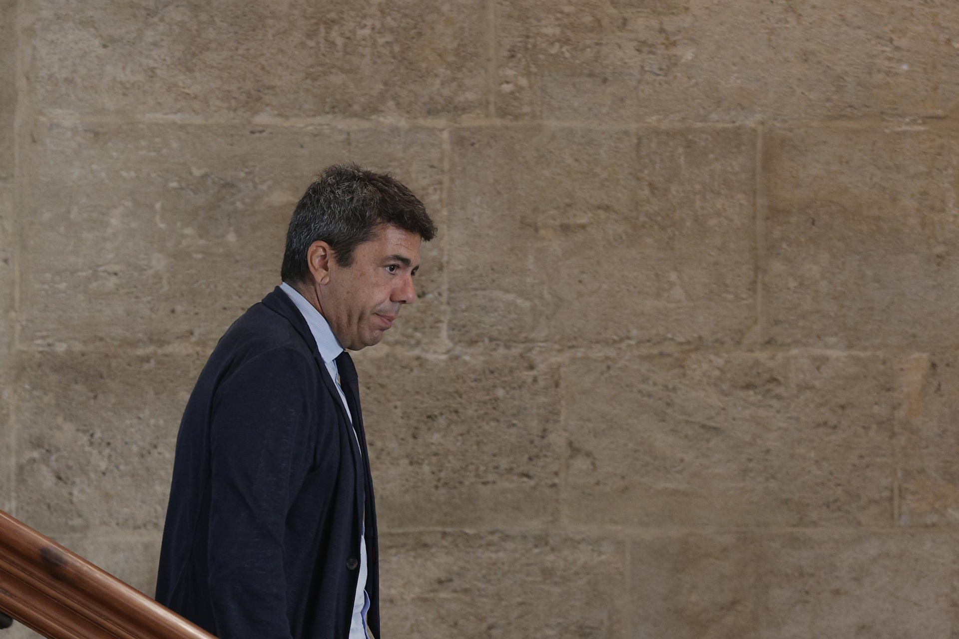 El president de la Generalitat, Carlos Mazón este jueves. EFE/Manuel Bruque