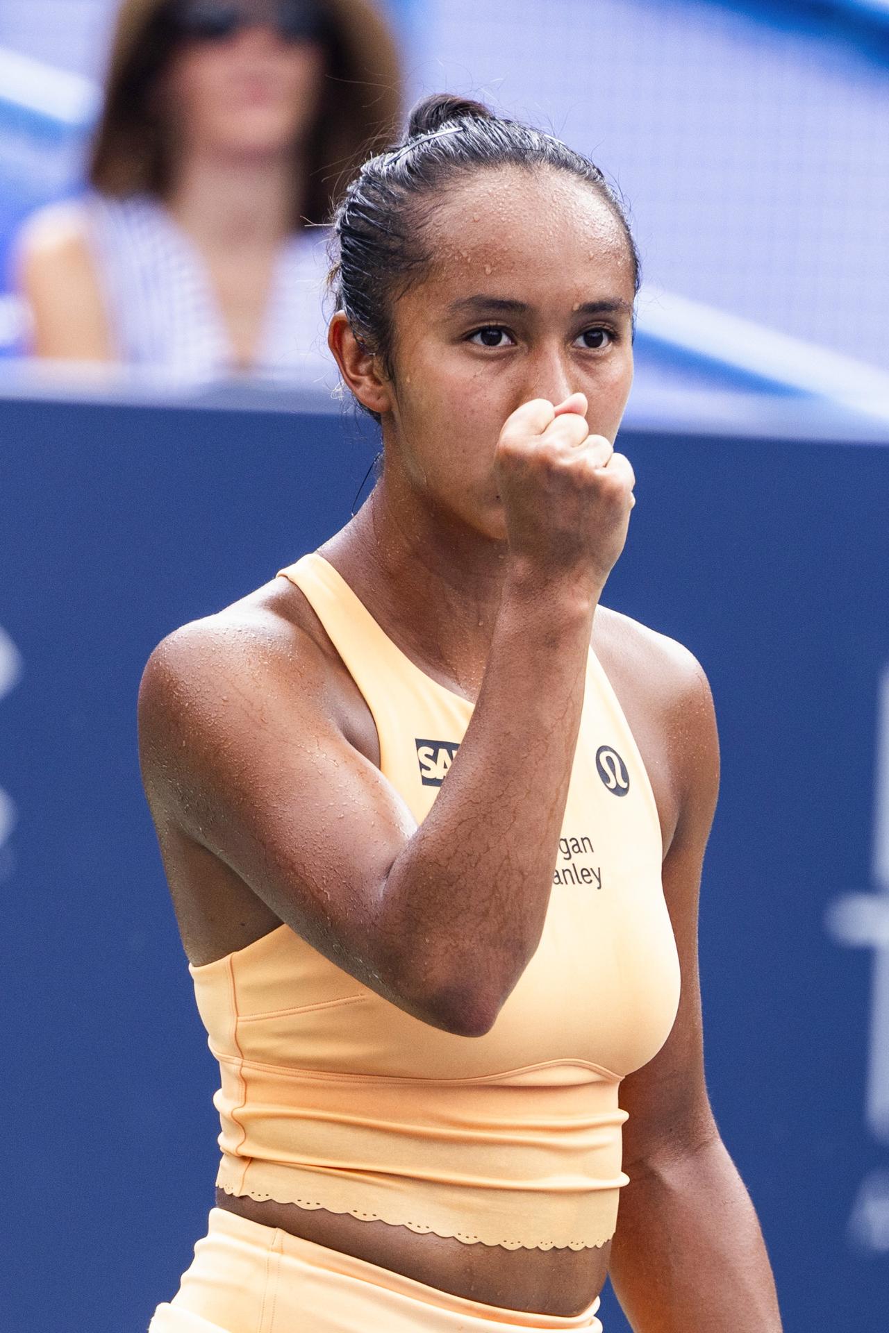 Leylah Fernández, tenista canadiense. EFE/EPA/JIM LO SCALZO