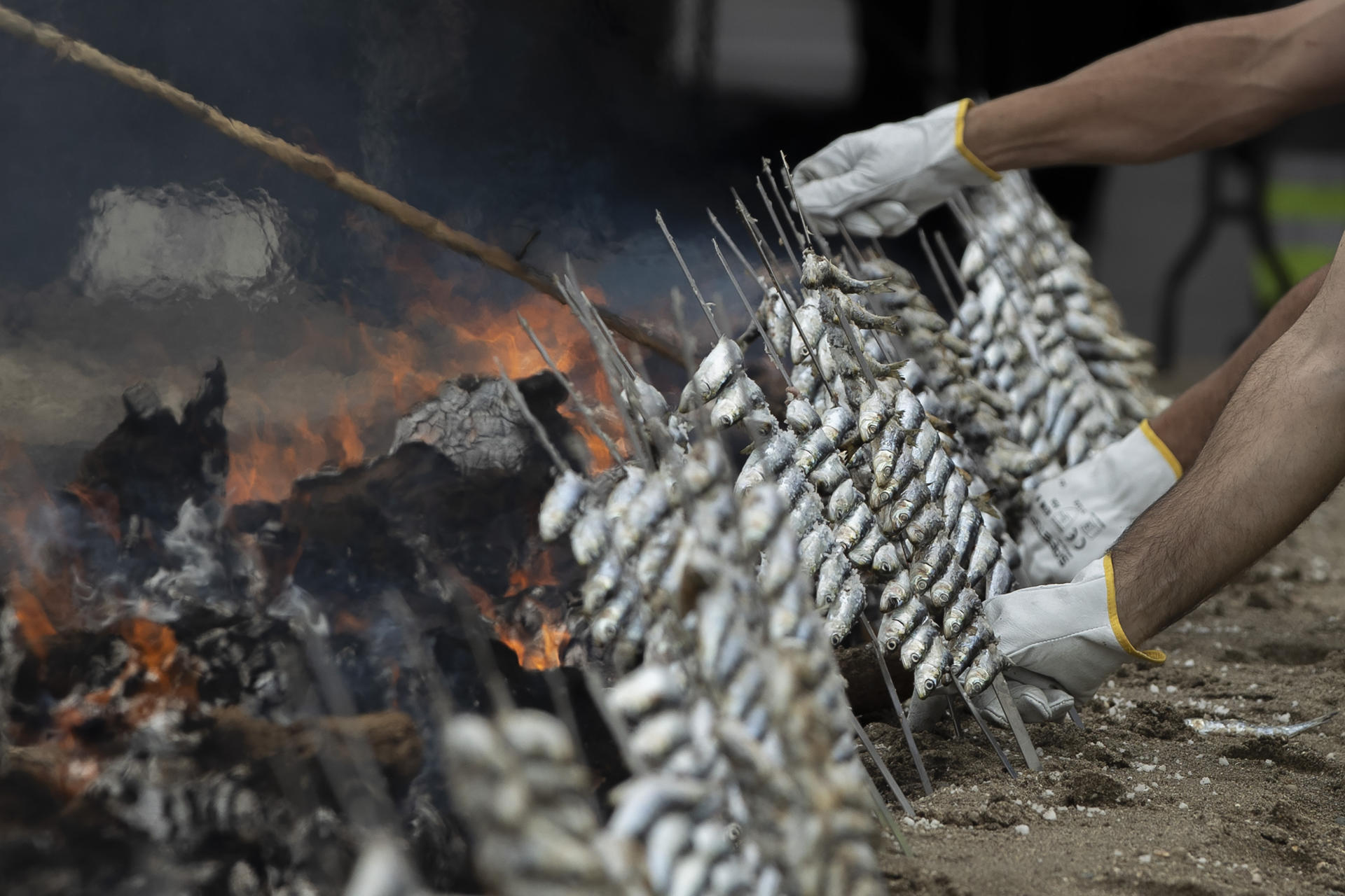 Imagen de archivo de espetos de sardinas. EFE/Jorge Zapata