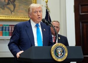 El presidente estadounidense, Donald Trump. EFE/YURI GRIPAS