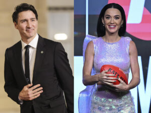 ombo de fotografías de archivo del ex primer ministro canadiense Justin Trudeau y la cantante Katy Perry. EFE/ Teresa Suarez / James Ross