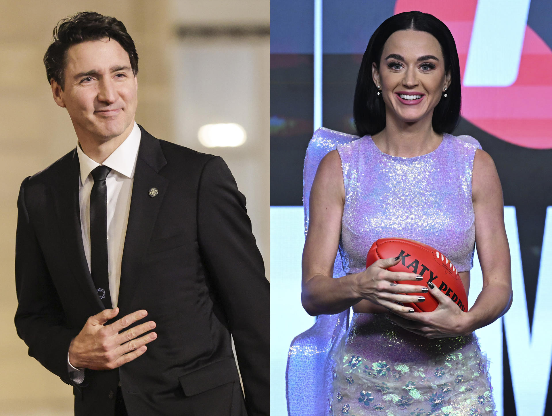 ombo de fotografías de archivo del ex primer ministro canadiense Justin Trudeau y la cantante Katy Perry. EFE/ Teresa Suarez / James Ross