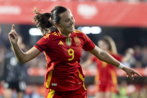 Amaiur Sarriegi, en un partido con la selección española. EFE/Marcial Guillén