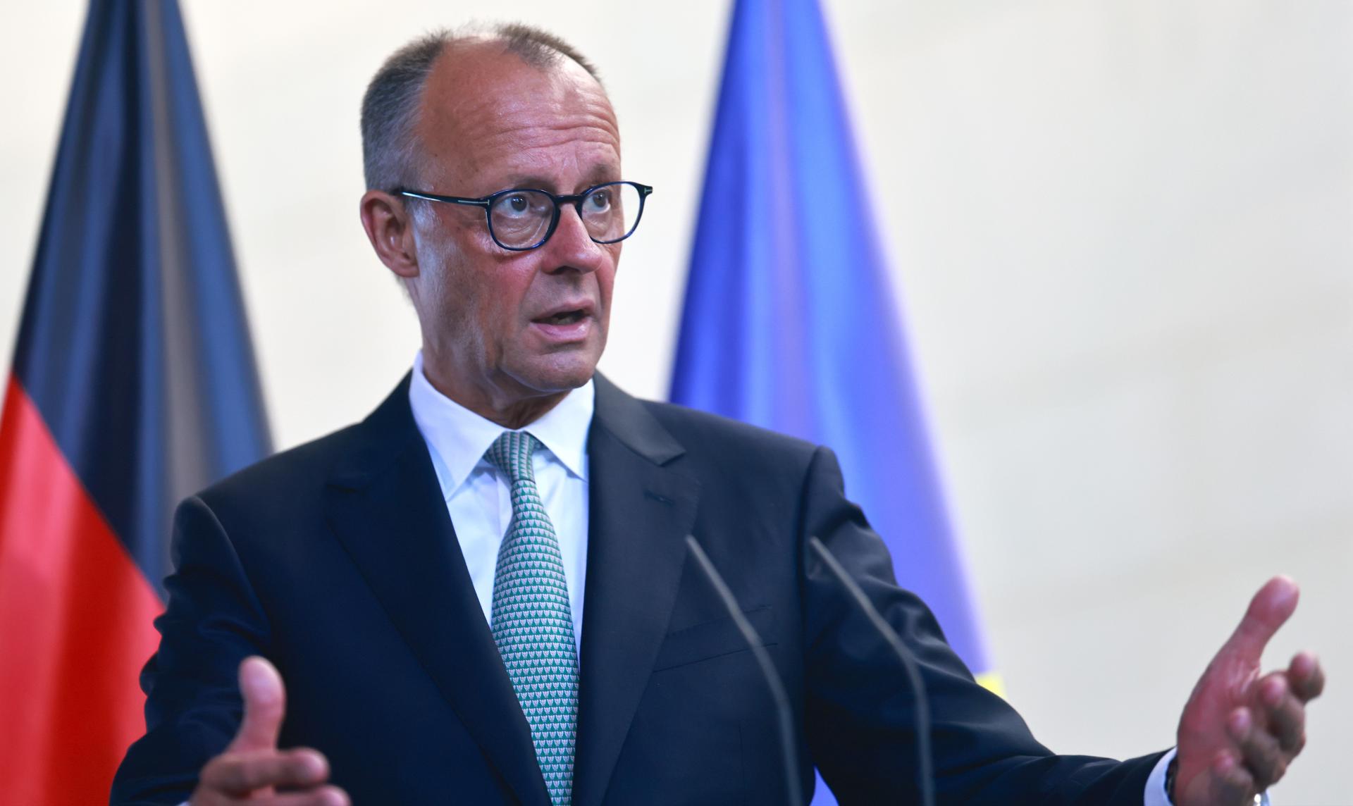 El canciller alemán, Friedrich Merz, este martes en Berlín.EFE/EPA/HANNIBAL HANSCHKE