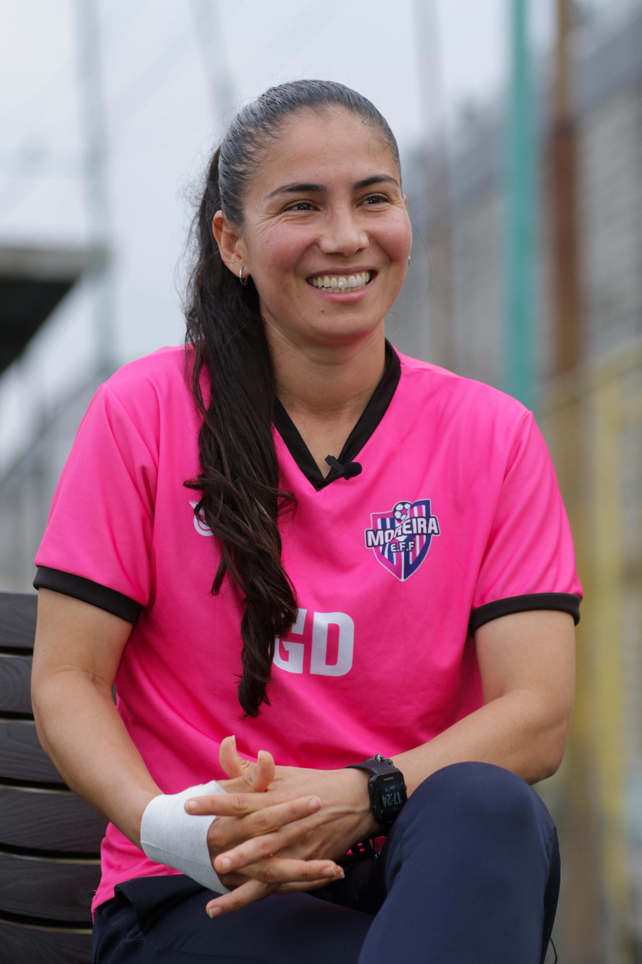 Fotografía del 19 de junio de 2025 de la futbolista Ligia 'Gigi' Moreira, capitana de la selección de Ecuador. EFE/ Jonathan Miranda
