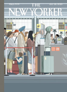 Fotografía cedida de la portada del 28 de julio de la revista The New Yorker con una ilustración realizada por el español Sergio García Sánchez y la colorista Lola Moral.EFE/ Sergio García Sánchez y Lola Moral/The New Yorker
