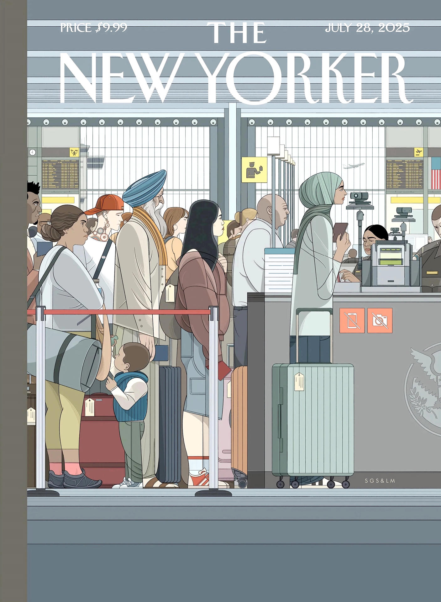 Fotografía cedida de la portada del 28 de julio de la revista The New Yorker con una ilustración realizada por el español Sergio García Sánchez y la colorista Lola Moral.EFE/ Sergio García Sánchez y Lola Moral/The New Yorker
