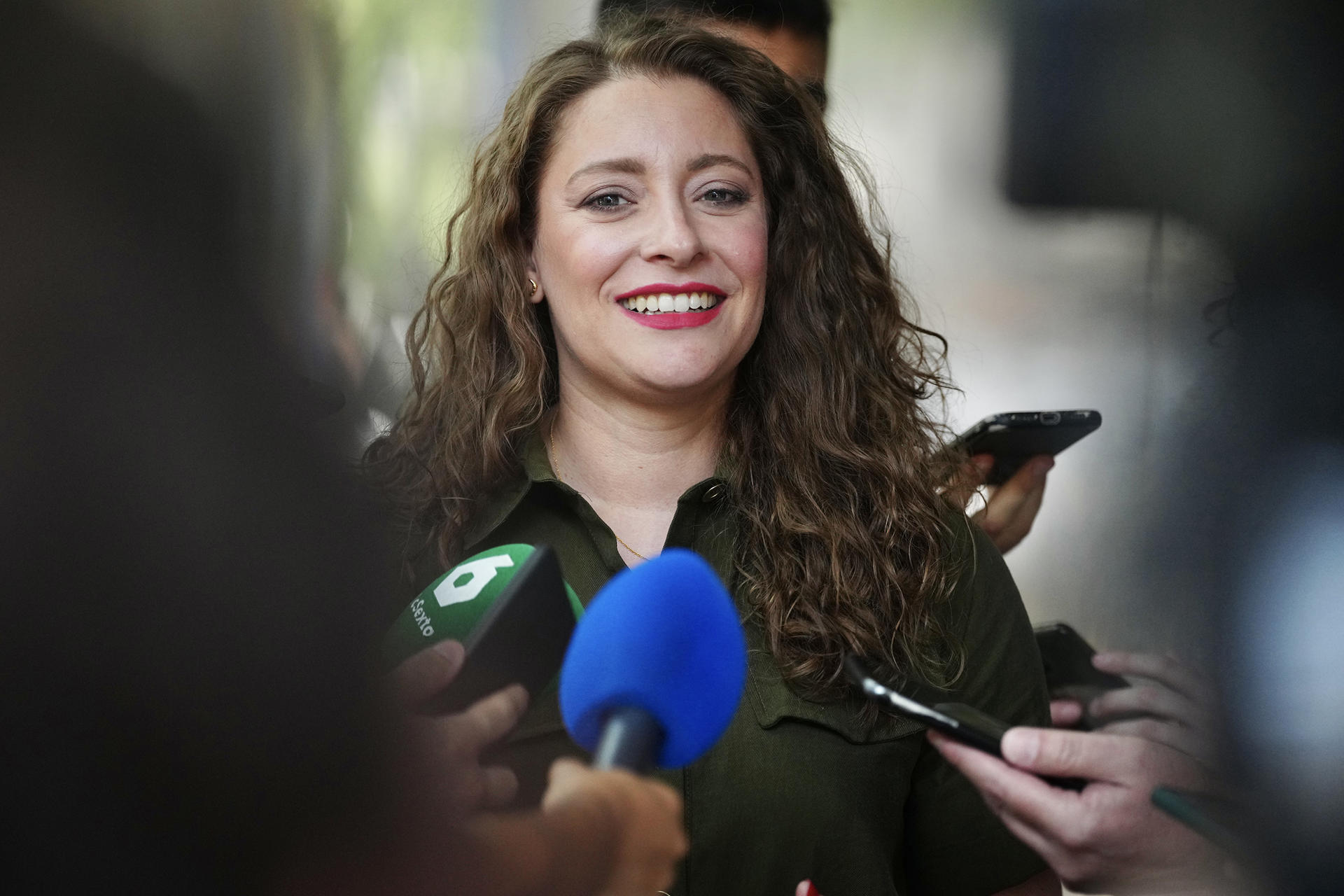 La nueva portavoz del PP en el Congreso, Ester Muñoz, atiende a los medios en la sede del partido en Madrid, este miércoles. EFE/ David Mudarra/PP SOLO USO EDITORIAL/SOLO DISPONIBLE PARA ILUSTRAR LA NOTICIA QUE ACOMPAÑA (CRÉDITO OBLIGATORIO)