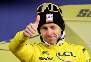 El esloveno Tadej Pogacar, líder del Tour de Francia a dos jornadas del final. EFE/EPA/CHRISTOPHE PETIT TESSON