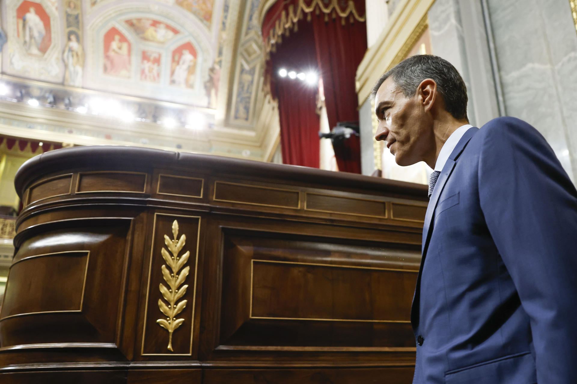Imagen de archivo (18/06/2025) El presidente del Gobierno, Pedro Sánchez, accede al hemiciclo del Congreso.
EFE/Mariscal