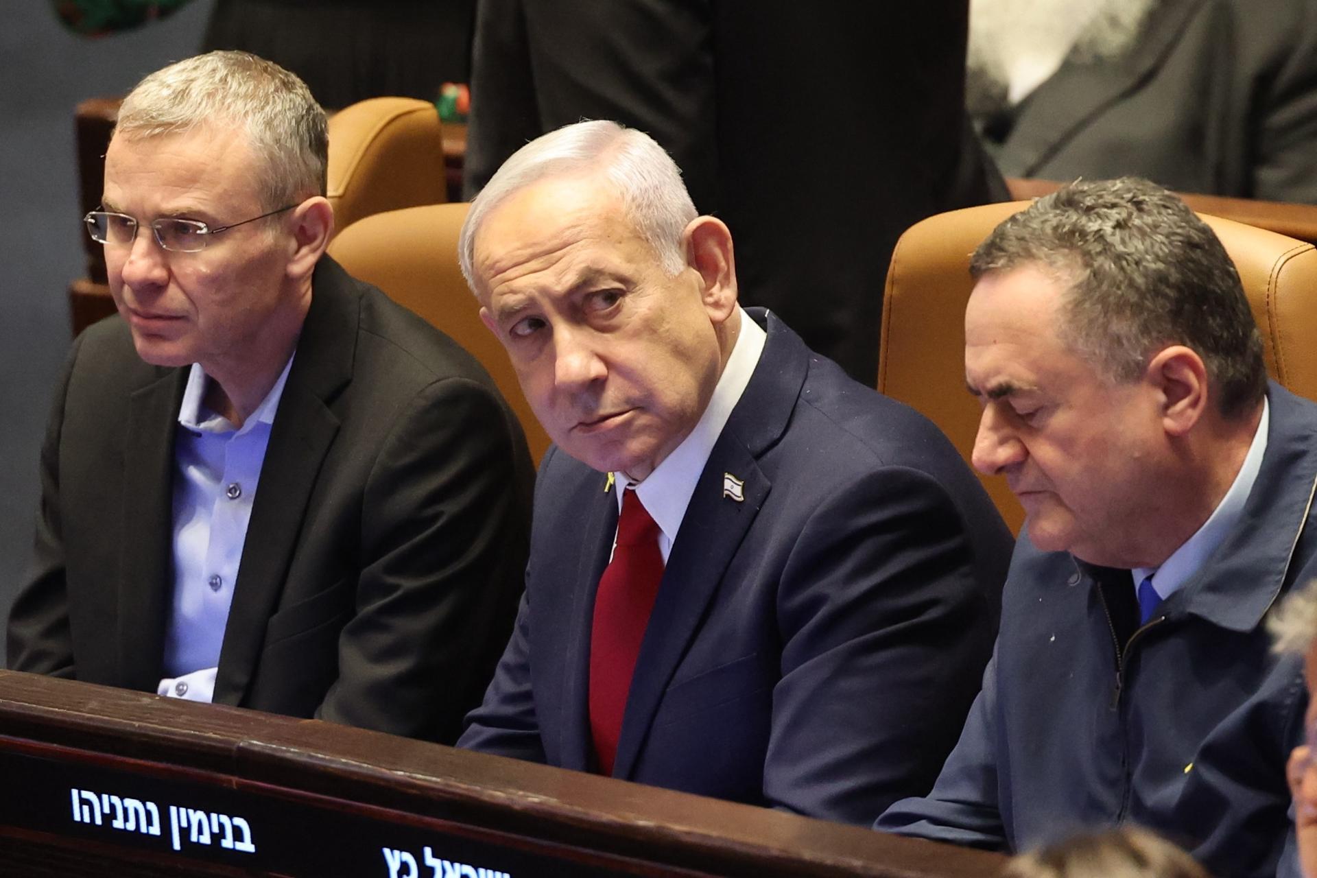 Sesión plenaria para votar una ley sobre la aplicación de la soberanía israelí sobre el territorio de Cisjordania, en la Knesset, el parlamento israelí, en Jerusalén, 23 de julio de 2025. EFE/EPA/ABIR SULTAN