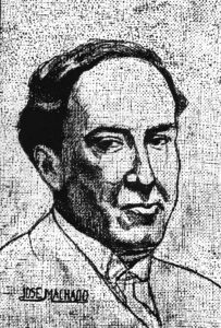 Se cumplen 150 años del nacimiento de Antonio Machado (1875-1939). En la imagen, un retrato del poeta y dramaturgo sevillano pintado por su hermano Manuel, también escritor. Efe/Archivo