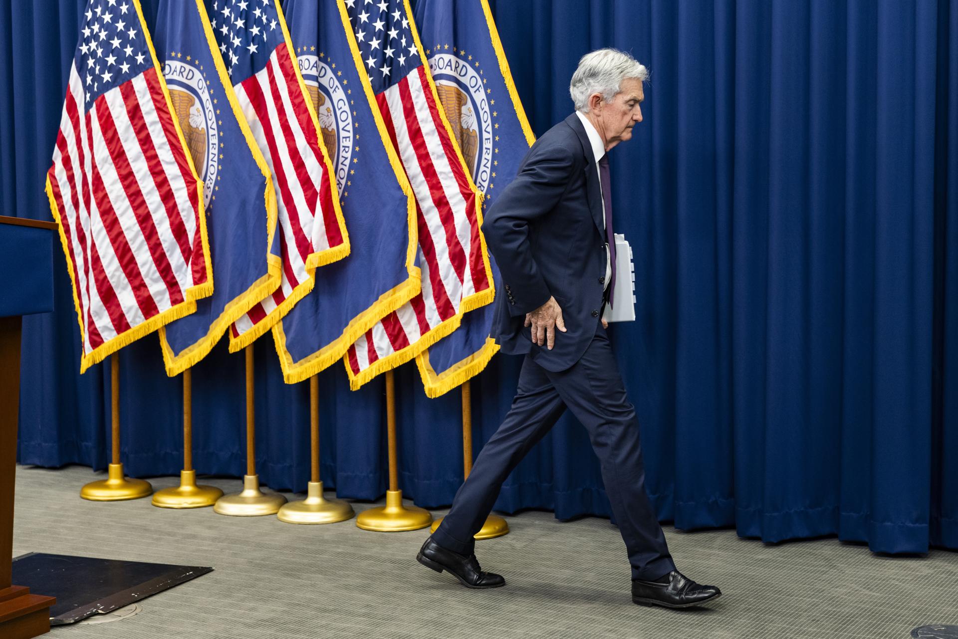 Fotografía de archivo en donde se ve al director de la Reserva Federal estadounidense, Jerome Powell. EFE/JIM LO SCALZO