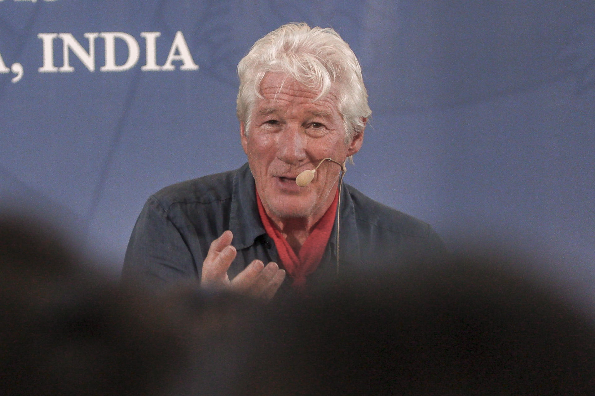 El actor estadounidense Richard Gere en la apertura del Foro Internacional de la Juventud Tibetana. EFE/ Lucía Goñi
