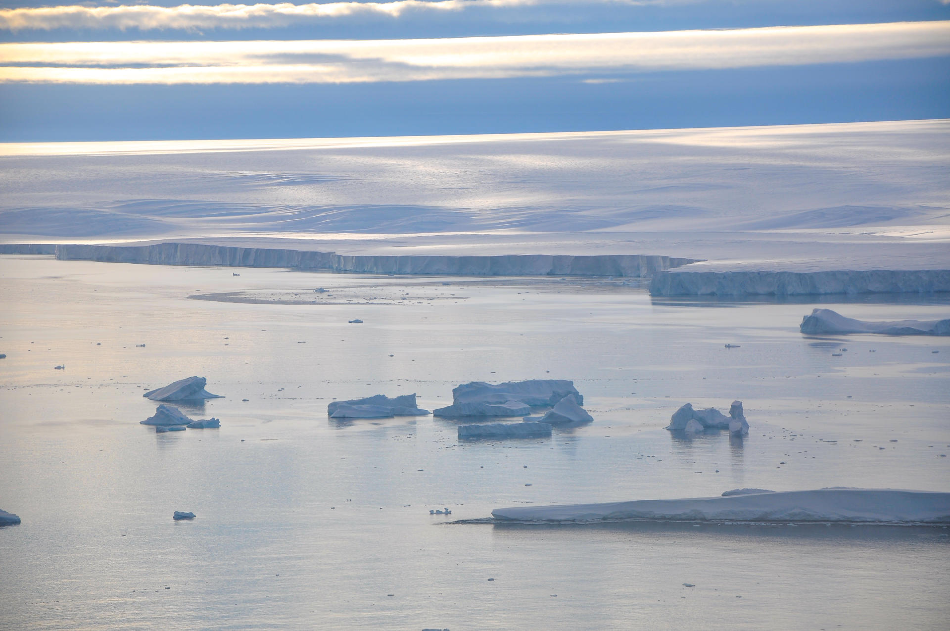 El hielo marino del Ártico, y no una gruesa plataforma de hielo como la que observamos hoy en día en la Antártida (arriba), dio forma al extremo norte durante 750.000 años. EFE/Crédito de la foto: Matthias Forwick.