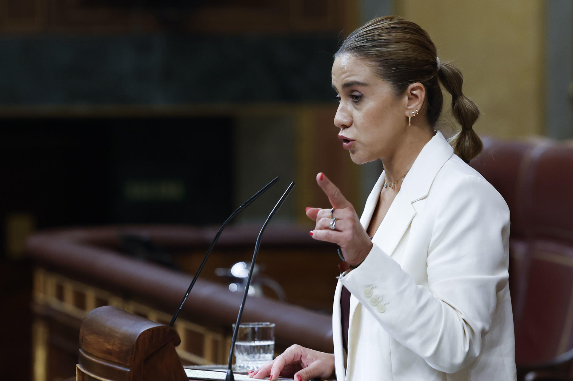 La diputada popular Sofía Acedo interviene durante el pleno del Congreso. EFE/ Mariscal