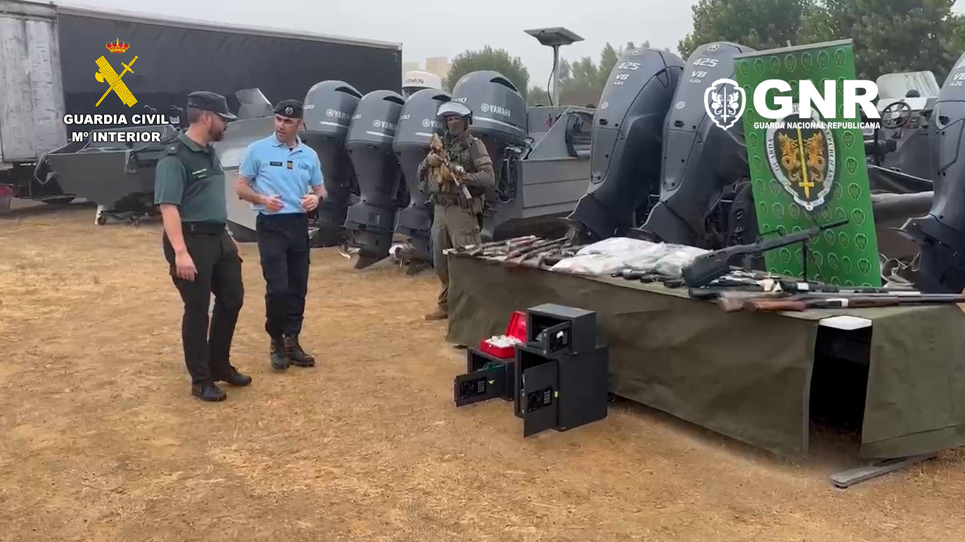 Una operación conjunta de la Guardia Nacional Republicana (GNR) portuguesa y la Guardia Civil española ha desmantelado la mayor red de fabricación de narcolanchas de la Península Ibérica, que estaba localizada en Portugal. EFE/ Guardia Civil/SOLO USO EDITORIAL/SOLO DISPONIBLE PARA ILUSTRAR LA NOTICIA QUE ACOMPAÑA (CRÉDITO OBLIGATORIO)