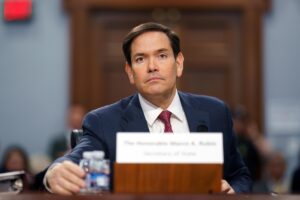 Fotografía de archivo que muestra al secretario de Estado de Estados Unidos, Marco Rubio, durante una audiencia en Washington (EE.UU.). EFE/ Will Oliver ARCHIVO