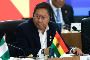 El presidente de Bolivia, Luis Arce, participa en la cumbre de los BRICS este lunes, en Río de Janeiro (Brasil). EFE/ Antonio Lacerda