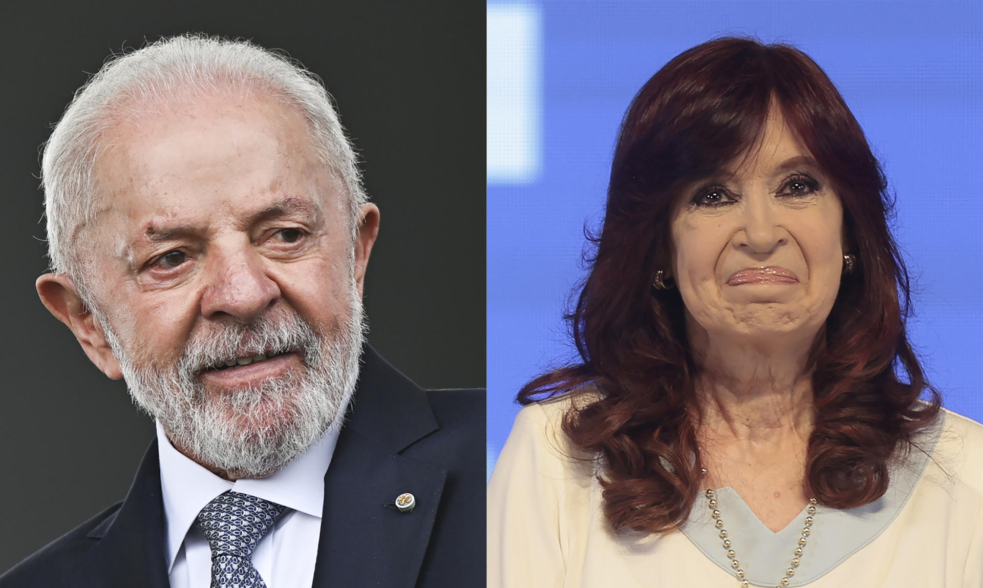 Combo de fotografías de archivo del presidente de Brasil, Luiz Inácio Lula da Silva (i) y la expresidenta argentina Cristina Fernández. EFE/ Archivo