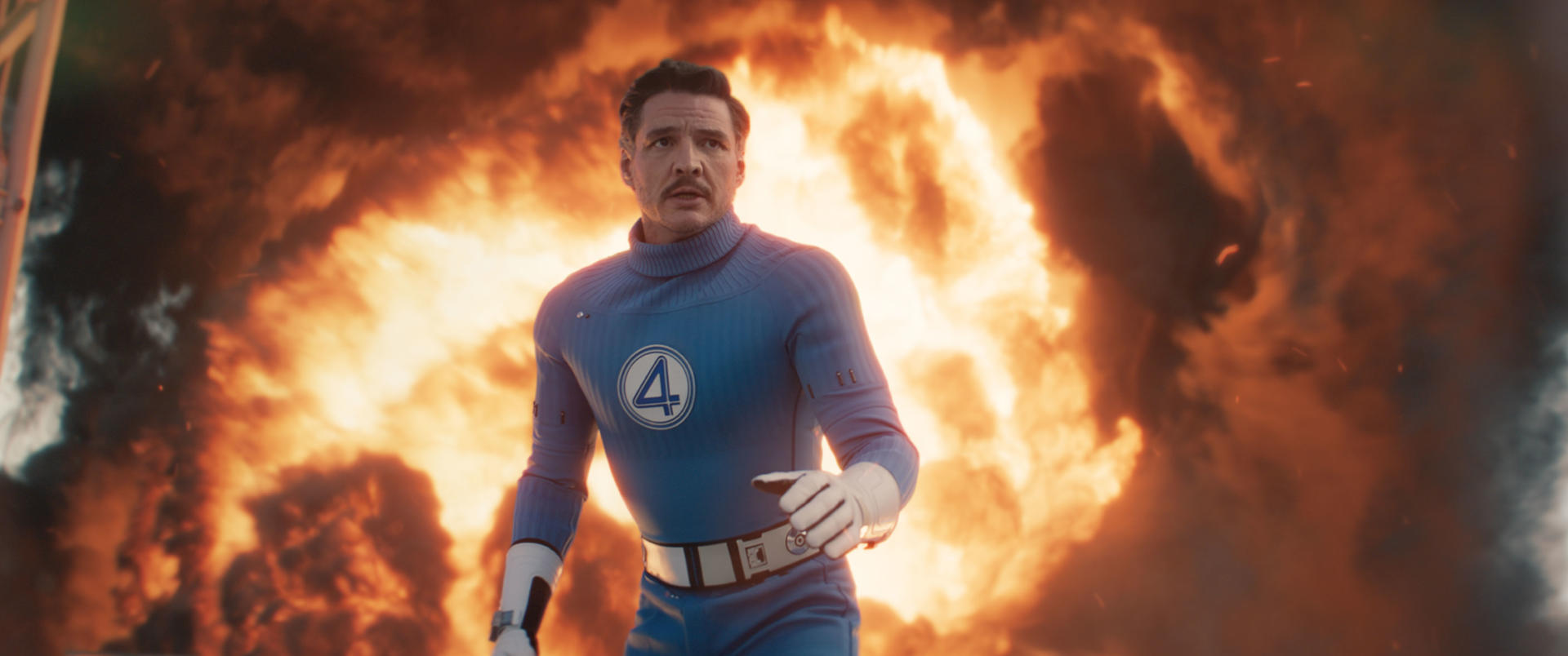 Pedro Pascal as Reed Richards/Mister Fantastic in 20th Century Studios/Marvel Studios' THE FANTASTIC FOUR: FIRST STEPS. Photo courtesy of Marvel Studios. © 2025 20th Century Studios / © and ™ 2025 MARVEL