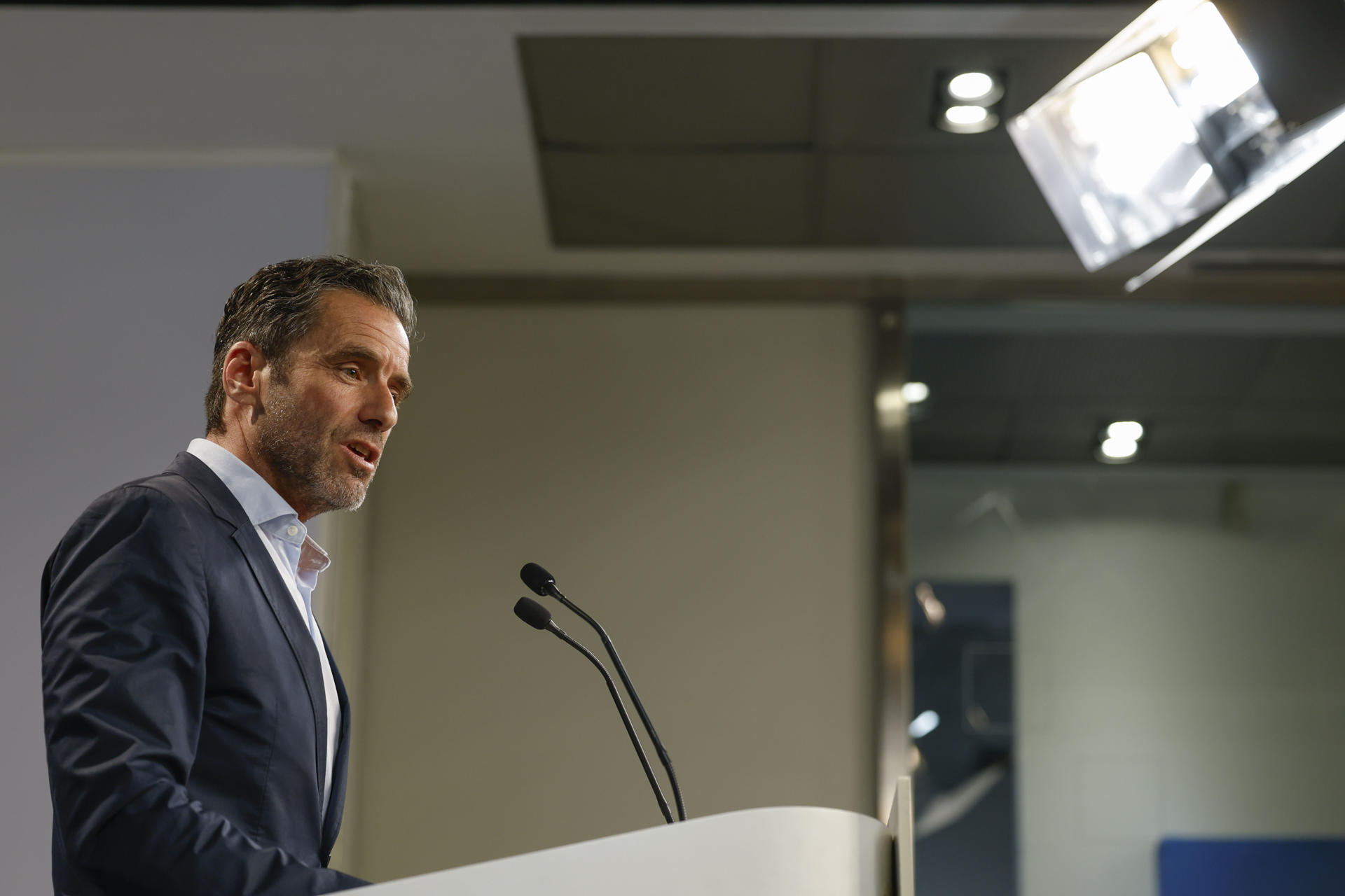 El portavoz nacional del PP, Borja Sémper, durante la rueda de prensa del pasado 14 de julio. EFE/ Mariscal
