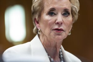 Fotografía de archivo de la Secretaria de Educación de EE.UU, Linda McMahon. EFE/ Jim Lo Scalzo ARCHIVO.