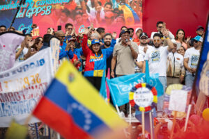 Fotografía del 24 de julio del presidente de la Asamblea Nacional de Venezuela, Jorge Rodríguez (c-d). EFE/ Ronald Peña R