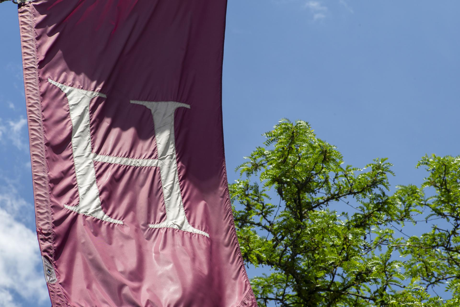 Una gran bandera de la Universidad de Harvard en Cambridge, Massachusetts, EE.UU., en una fotografía de archivo. EFE/CJ GUNTHER
